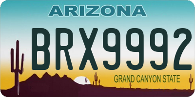 AZ license plate BRX9992