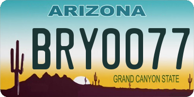 AZ license plate BRY0077