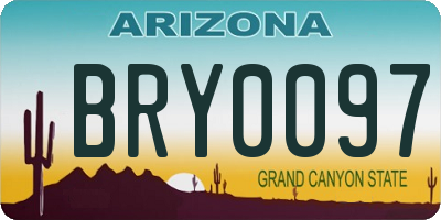 AZ license plate BRY0097