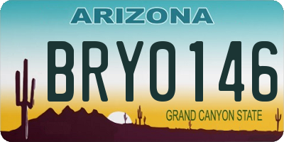 AZ license plate BRY0146