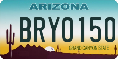 AZ license plate BRY0150
