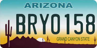 AZ license plate BRY0158