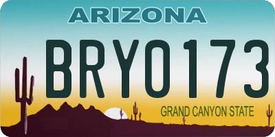 AZ license plate BRY0173