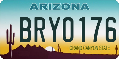 AZ license plate BRY0176