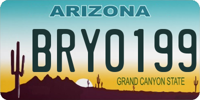 AZ license plate BRY0199