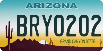 AZ license plate BRY0202