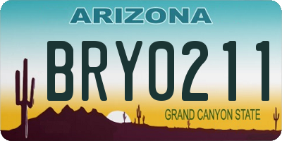 AZ license plate BRY0211