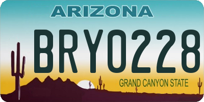 AZ license plate BRY0228