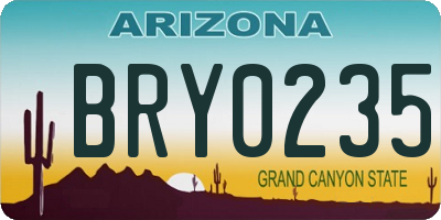 AZ license plate BRY0235