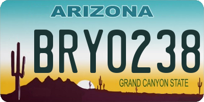 AZ license plate BRY0238