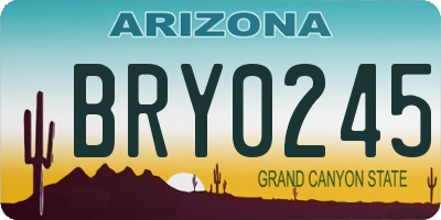 AZ license plate BRY0245