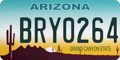 AZ license plate BRY0264