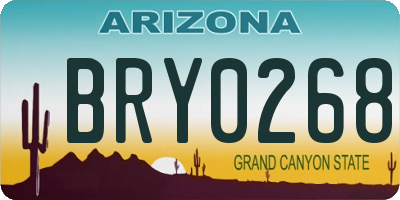 AZ license plate BRY0268