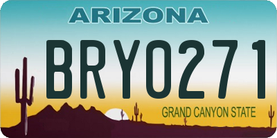 AZ license plate BRY0271