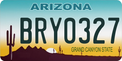 AZ license plate BRY0327
