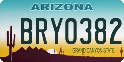 AZ license plate BRY0382
