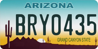 AZ license plate BRY0435