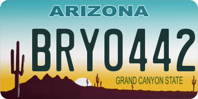 AZ license plate BRY0442