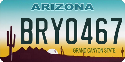 AZ license plate BRY0467