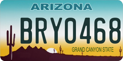 AZ license plate BRY0468