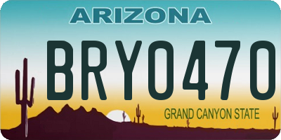 AZ license plate BRY0470