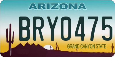 AZ license plate BRY0475