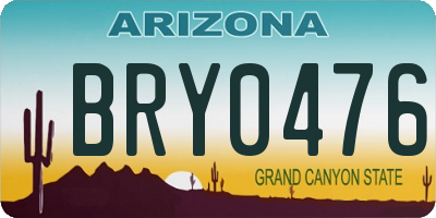 AZ license plate BRY0476
