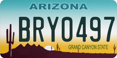 AZ license plate BRY0497