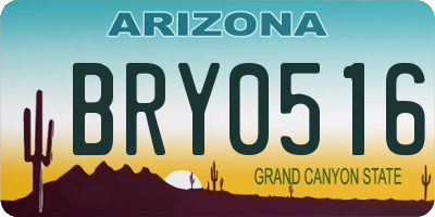 AZ license plate BRY0516
