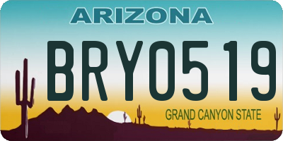 AZ license plate BRY0519