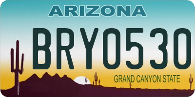 AZ license plate BRY0530
