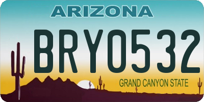 AZ license plate BRY0532