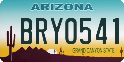AZ license plate BRY0541