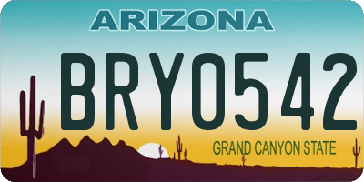 AZ license plate BRY0542