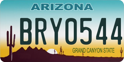 AZ license plate BRY0544
