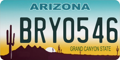 AZ license plate BRY0546
