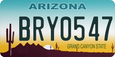 AZ license plate BRY0547