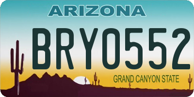 AZ license plate BRY0552
