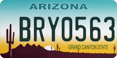 AZ license plate BRY0563