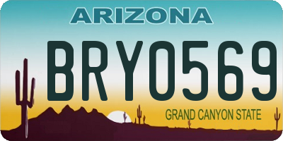 AZ license plate BRY0569