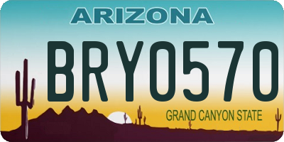 AZ license plate BRY0570
