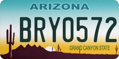 AZ license plate BRY0572