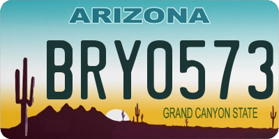 AZ license plate BRY0573