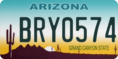 AZ license plate BRY0574