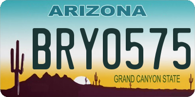 AZ license plate BRY0575