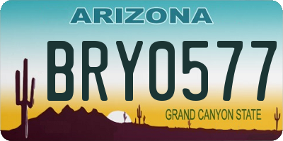 AZ license plate BRY0577
