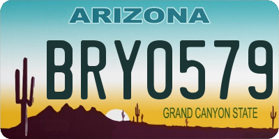 AZ license plate BRY0579