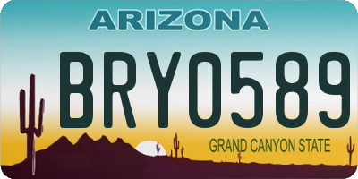 AZ license plate BRY0589
