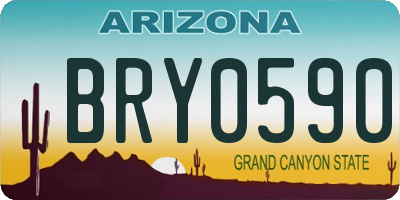 AZ license plate BRY0590