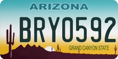AZ license plate BRY0592